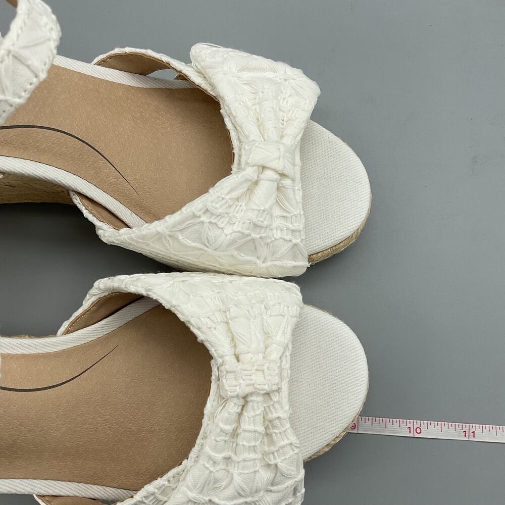 NEW Lifestride Women’s Tahlia Espadrille Wedge Sandals White Size 7.5W - Picture 7 of 10